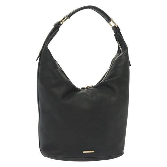 GUCCI Shoulder Bag Leather Black Gold - Picture 1 of 16